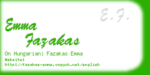 emma fazakas business card